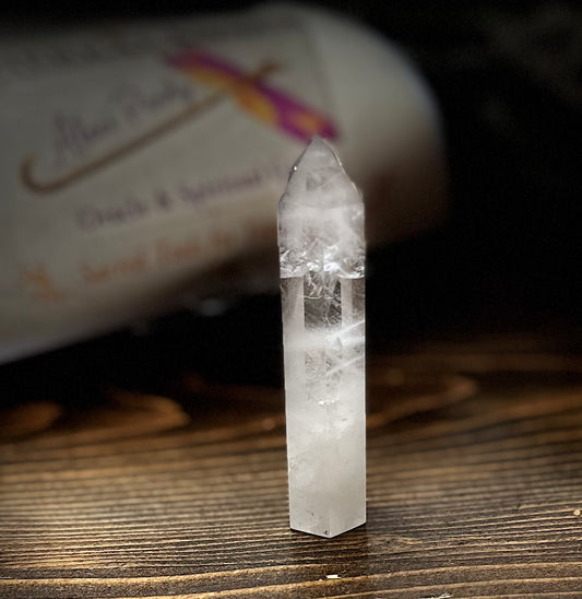 Clear Quartz Tower Point — Natural Crystal Obelisk