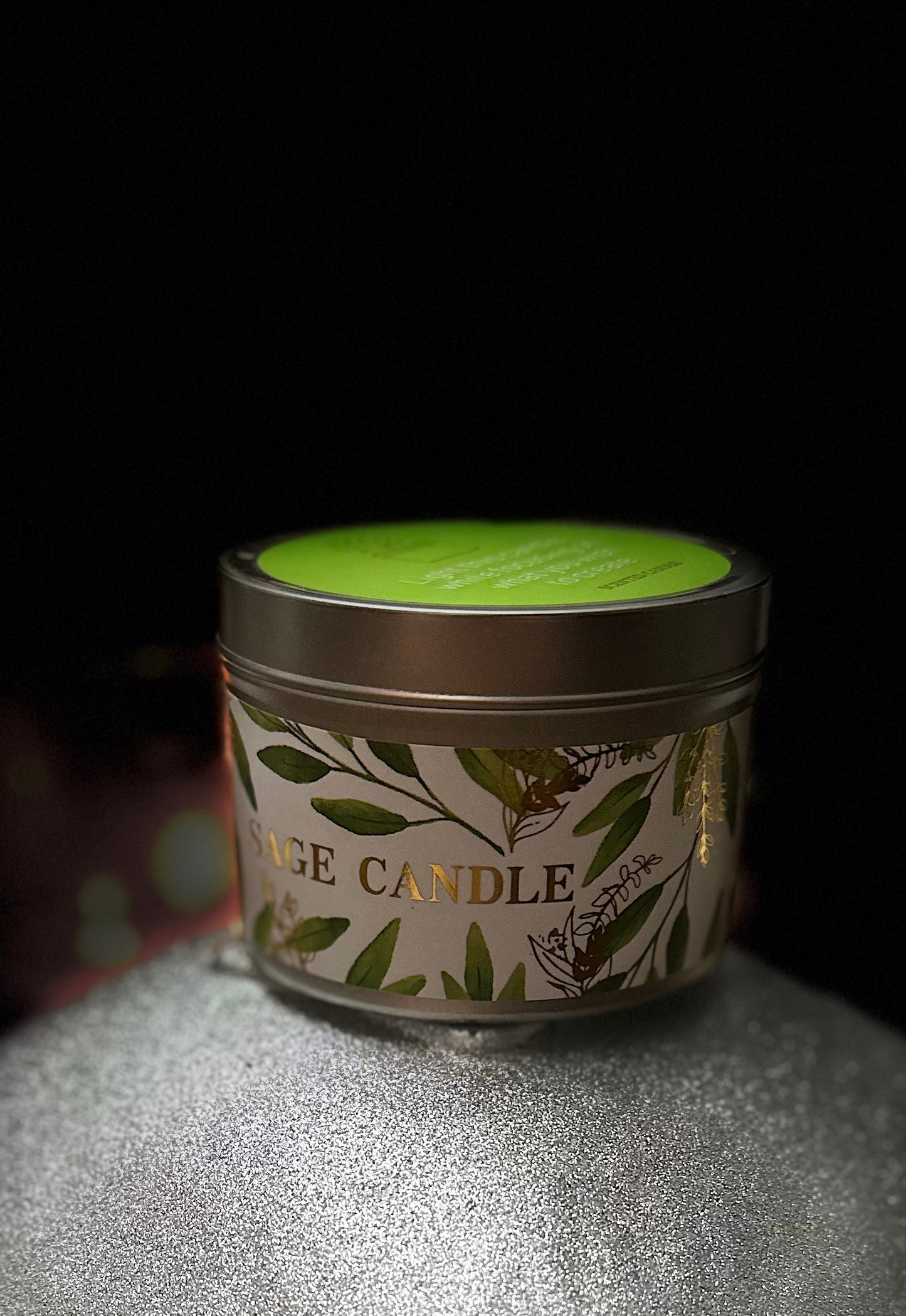White Sage Candle — Oracle Blessed with Crystal Stones