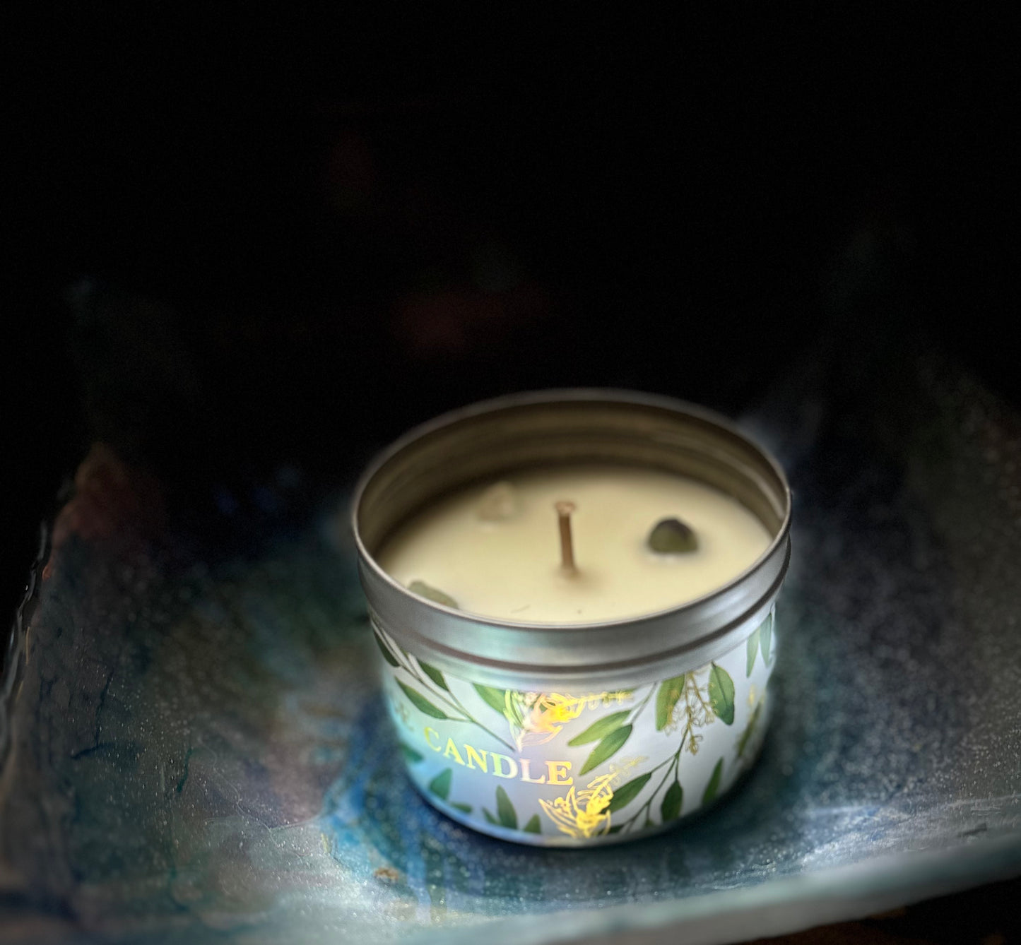 White Sage Candle — Oracle Blessed with Crystal Stones